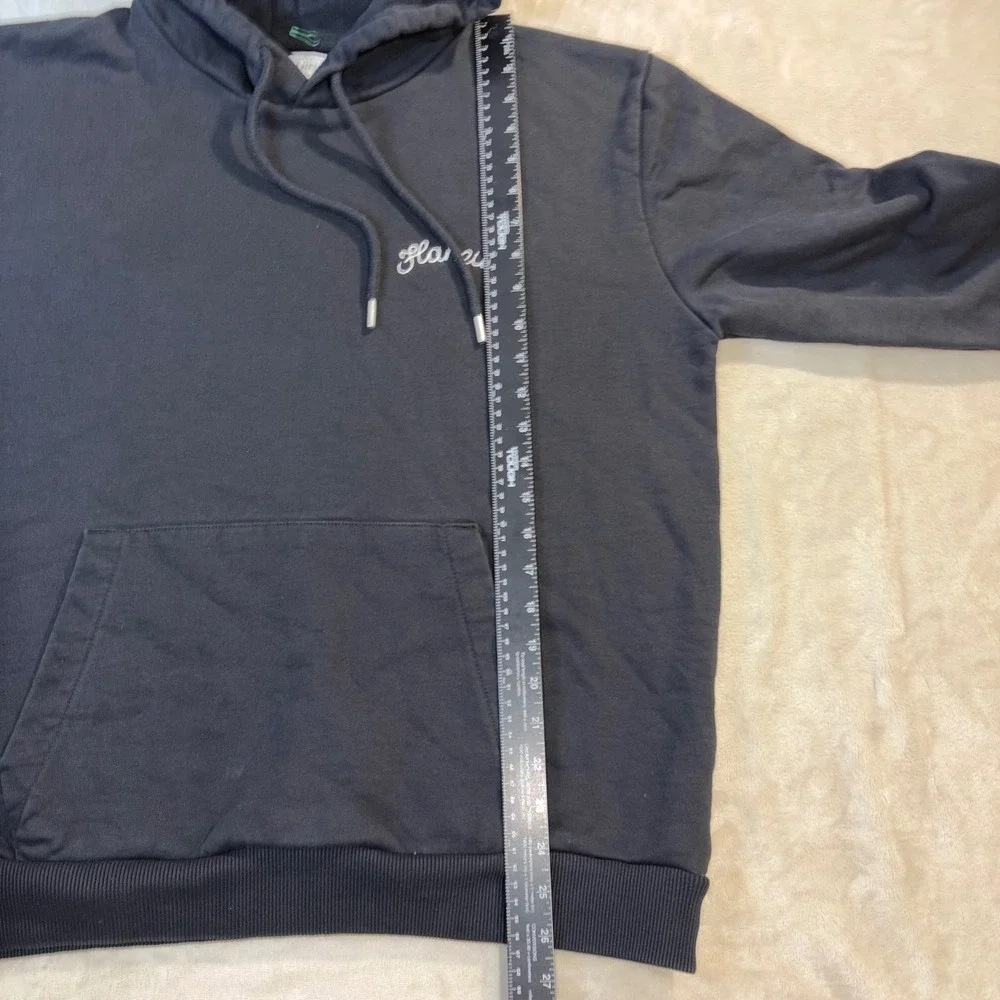 Flaneur Homme Script Logo Hoodie Mens Large Black Sweatshirt Streetwear